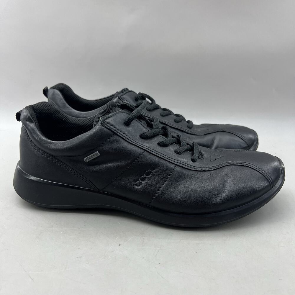 Ecco Soft 5 Gore-Tex Walking Shoes Women Size 8 Black Leather Comfort Sneakers